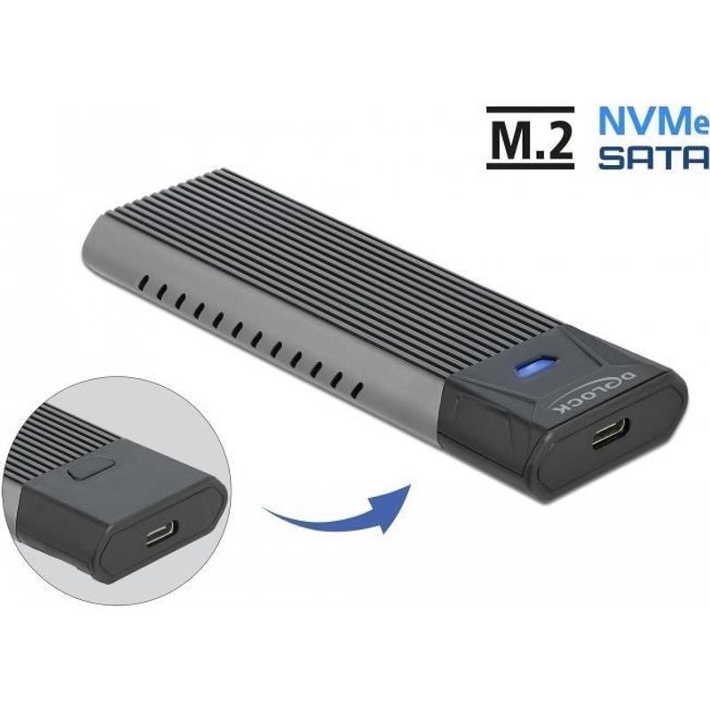 Delock Externes USB Type-C™ Combo Gehäuse für M.2 NVMe PCIe oder 