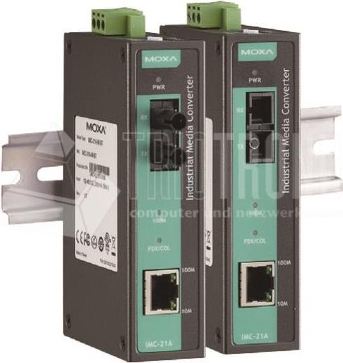Moxa IMC-21A-M-SC-T Netzwerk Medienkonverter 100 Mbit/s 1300 nm Multi-Modus Schwarz - Blau (IMC-21A-M-SC-T)