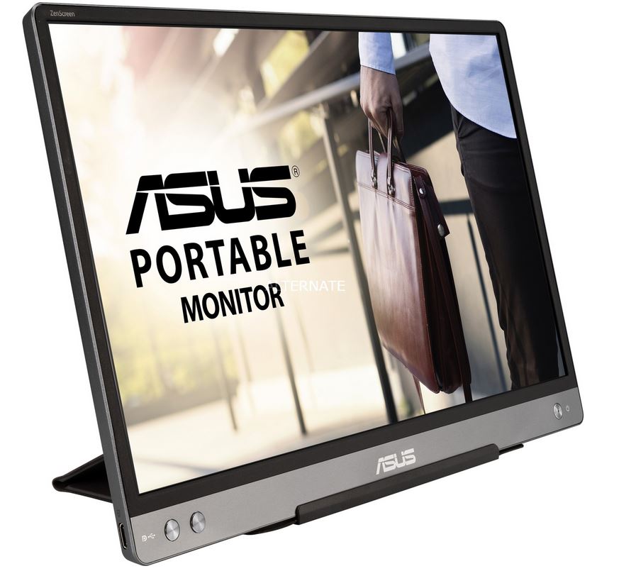 ASUS ZenScreen MB14AC - LED-Monitor - 35.6 cm (14) - tragbar - 1920 x 1080 Full HD (1080p) - IPS - 220 cd/m² - 700:1 - 5 ms - USB - Dunkelgrau