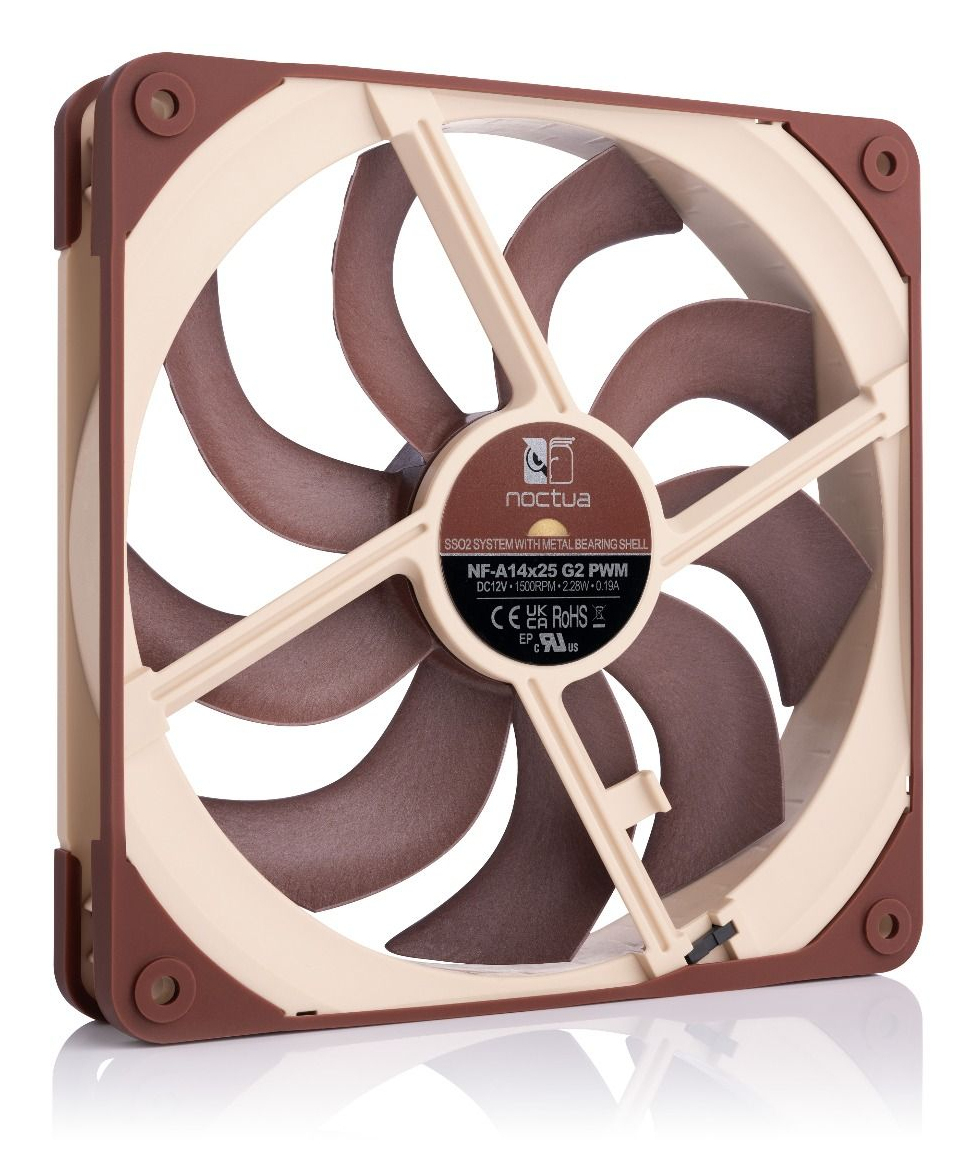 Noctua NF-A14x25 G2 PWM Gehäuselüfter 140 mm Beige, Braun