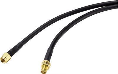 SpeaKa Professional Antennen Verlängerungskabel [1x RP-SMA-Stecker - 1x RP-SMA-Buchse] 5.00 m Schwarz (SP-9226164) (geöffnet)