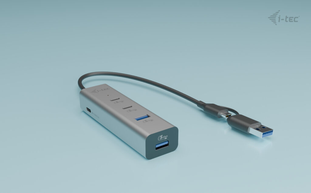 i-tec Universal Charging Metal HUB 2x USB-C + 2x USB-A Power Delivery 85W Silber