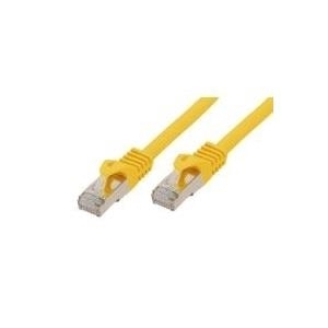 RJ45 Patchkabel mitCat.7 Rohkabel und Rastnasenschutz (RNS®), S/FTP, PiMF, halogenfrei, 600MHz, OFC, gelb, 0,5m, Good Connections® (8070R-005Y)