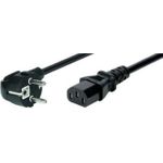 Netzanschlusskabel, Schukostecker abgewinkelt an Kaltgerätebuchse, schwarz, 3.0 m Netzanschlusskabel für Deutschland, Frankreich, Belgien... (580420)