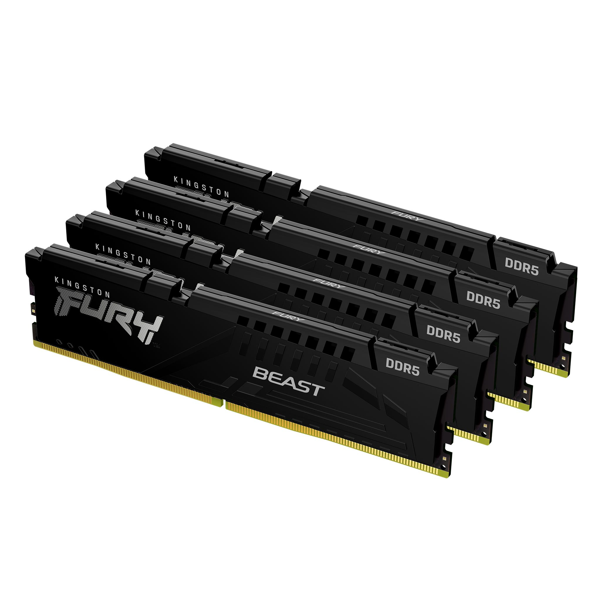 Kingston FURY Beast 128 GB DDR5 5200 MT/s CL40 DIMM Kit (4x 32 GB) Schwarz