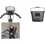 FISCHER Fahrrad-Lenkerkorb E-Bike PLUS, schwarz engmaschiger Draht, speziell für E-Bikes konzipiert, - 1 Stück (50653)