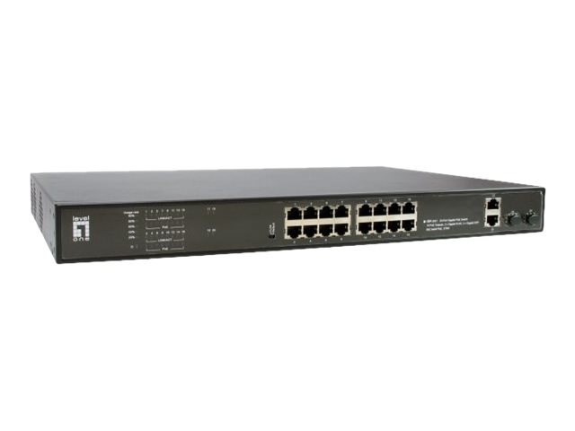 LevelOne GEP-2021 Unmanaged Gigabit Switch 20 Ports PoE 270 W Schwarz