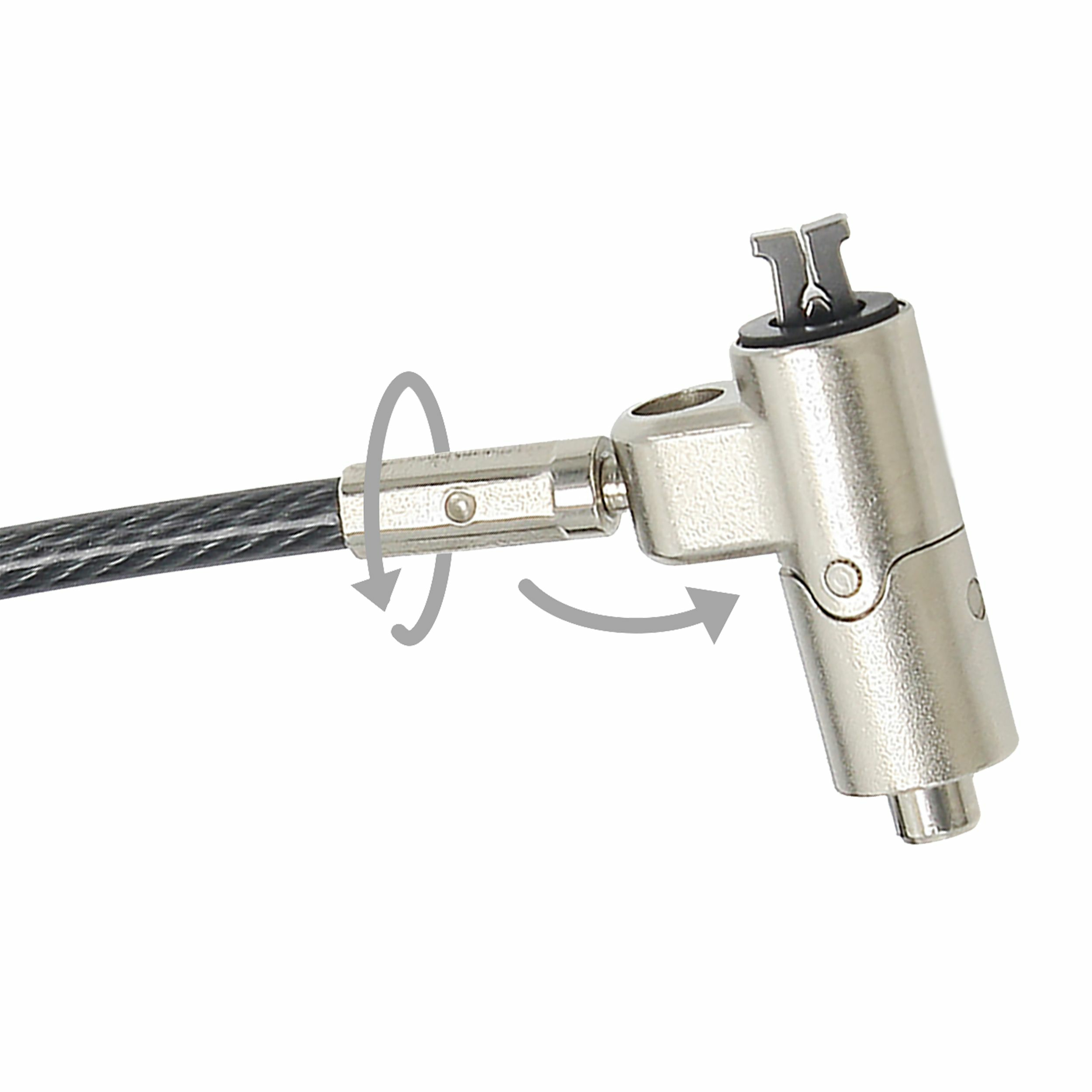 DICOTA Nano Lock Ultra Slim Sicherheitskabelschloss 2,5x6 mm Schlitz Schlüssel 2 m Schwarz, Silber