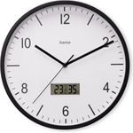 Hama Funkwanduhr Lanzarote, m. Thermometer/Hygrometer, Ø 35cm, ohne Ticken, SW (00185887)