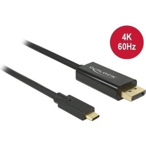 Delock Kabel USB Type-C™ Stecker > DisplayPort Stecker (DP Alt Mode) 4K 60 Hz 1 m schwarz (85255)