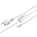Wentronic Goobay Euro Kabel zum Konfektionieren mit Schalter, 1,5 m, Weiß, Weiß - Eurostecker (Typ C, CEE 7/16) > lose Kabelenden (51349)