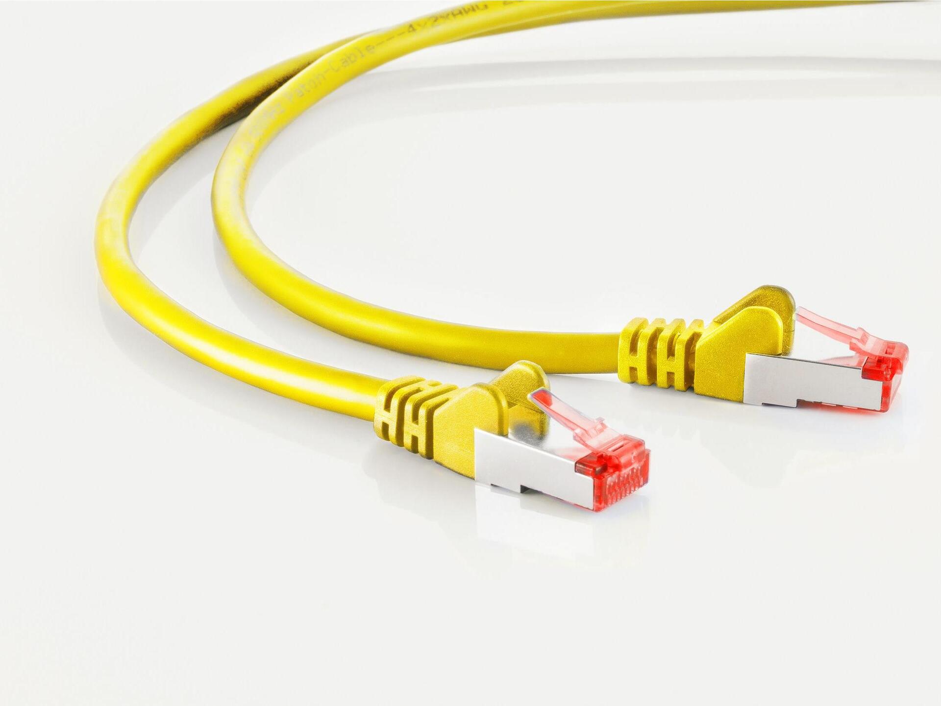 S/CONN maximum connectivity Netzwerkkabel-Patchkabel, cat 6A, S/FTP, PIMF, Halogenfrei, GHMT-ZERTIFIZIERT, gelb, 15,0m (75725-AY)