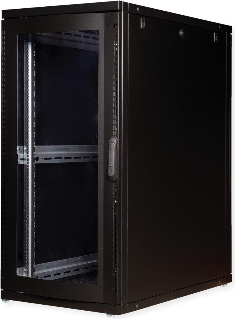 ROLINE 19 Zoll Serverschrank Pro 26 HE 600x1000 BxT schwarz Plexiglas (26.21.0148)