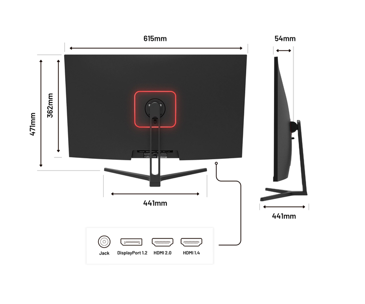 JAPANNEXT JN-V315UHDR 31,5" 4K UHD VA Monitor, 60 Hz, HDMI, DisplayPort, Schwarz
