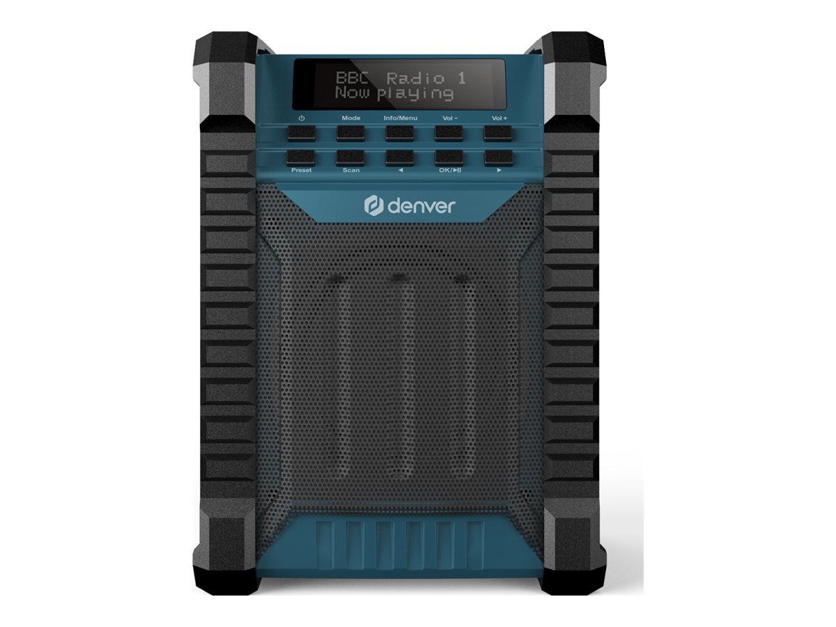 DENVER WRD-60 Baustellenradio 100 W DAB/DAB+/FM IP54 Schwarz, Blau