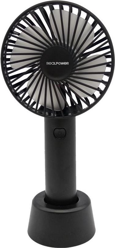 Realpower Mobile Fan, Micro-USB schwarz, Ventilator mit Akku (303132)