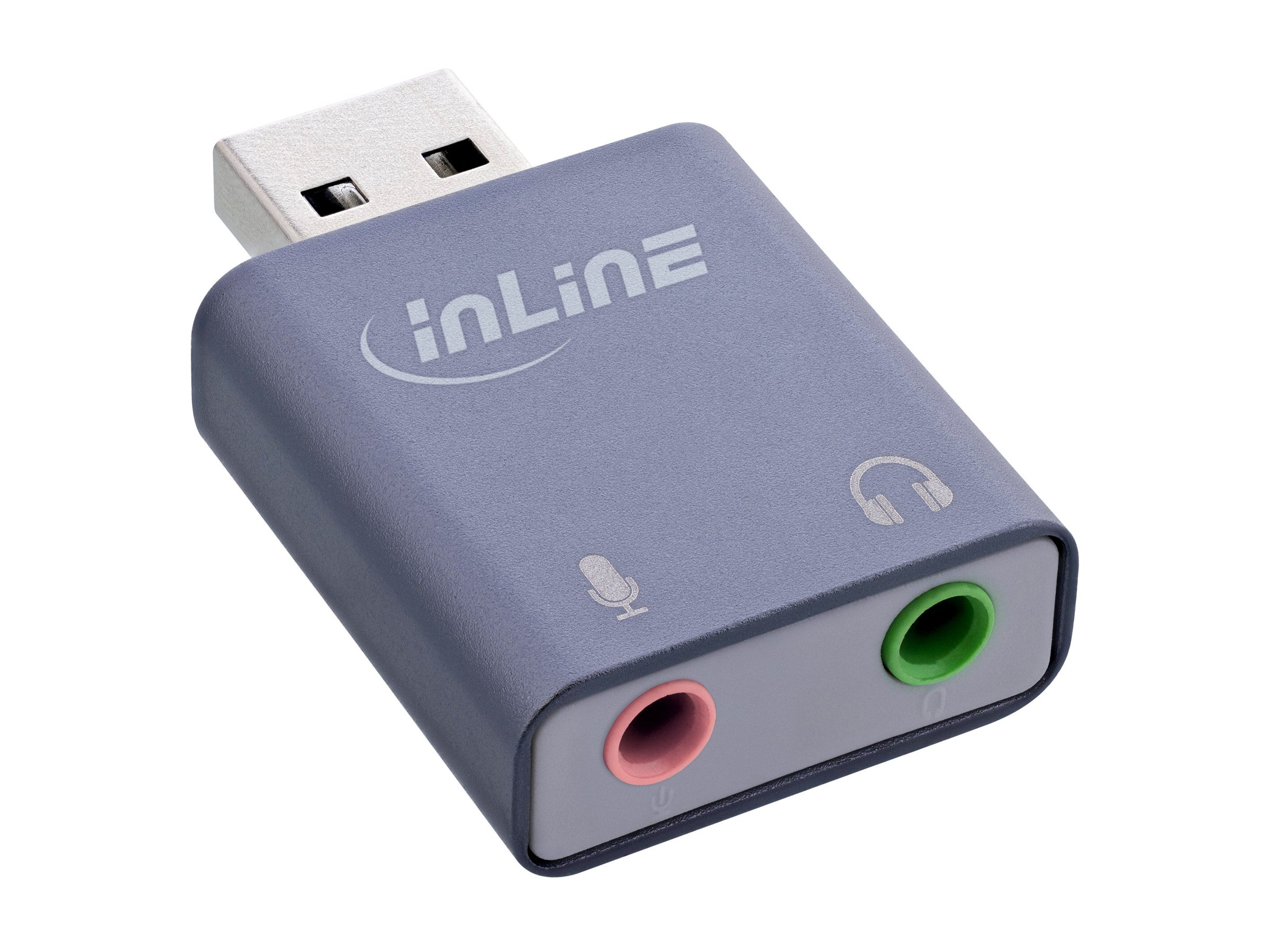 InLine 33051E USB-A Externe Soundkarte Stereo Silber