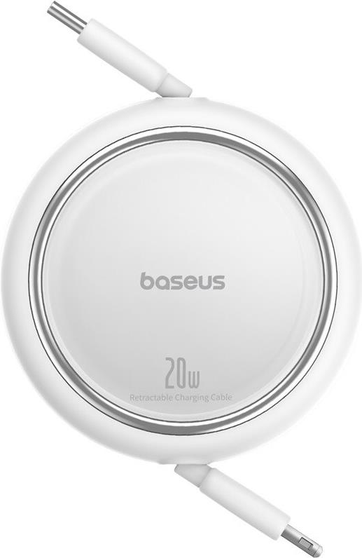 Baseus Free2Pull Expandable USB C zu iP Ligtning Schnellladekabel 1 m 20 W Weiß (P10364501211-00)