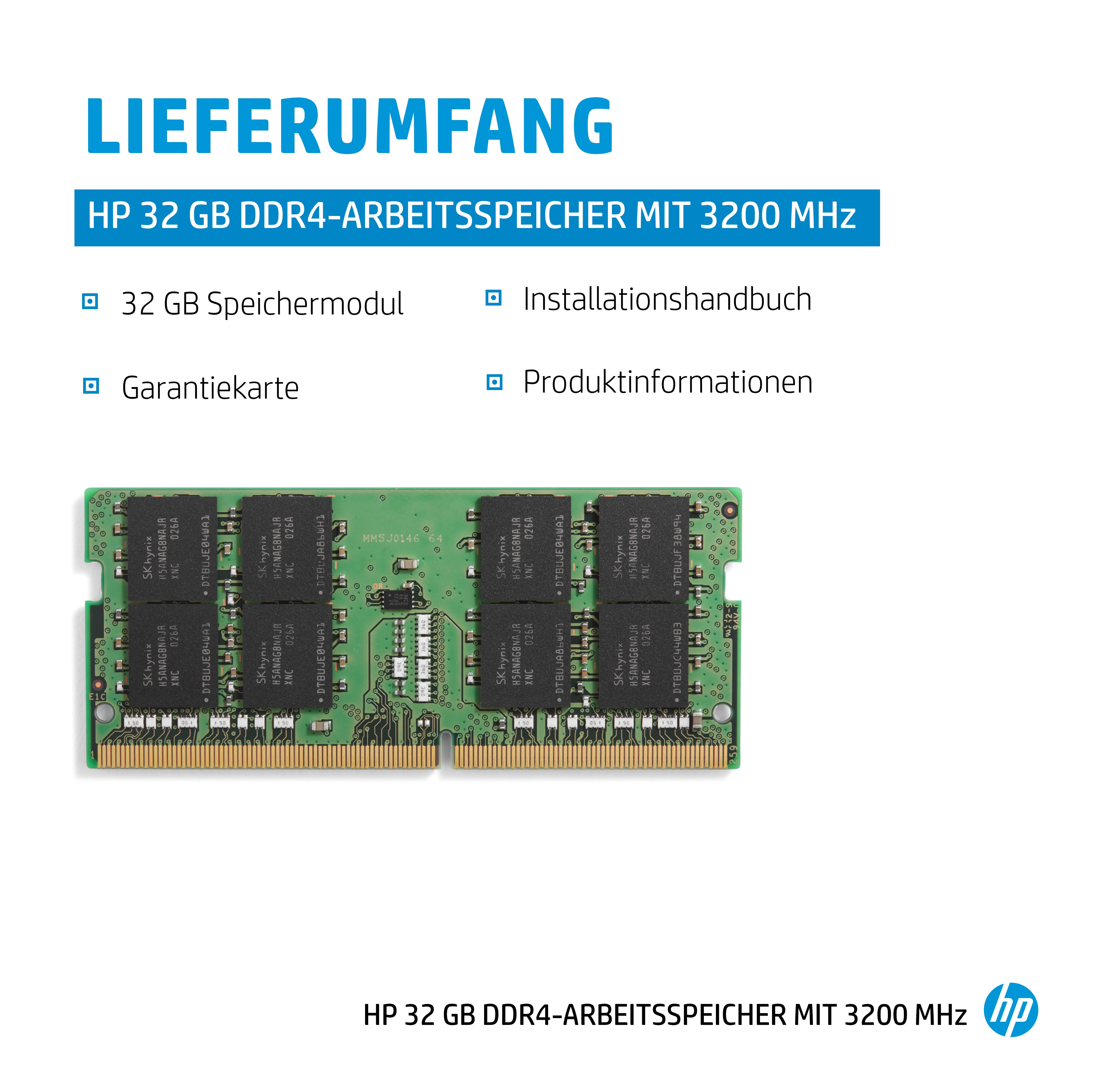 HP 32 GB DDR4 3200 MHz SO-DIMM Notebook-Speichermodul