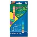 STAEDTLER Wandtafelkreide, farbig sortiert, 12er Kartonetui papierumwickelt, staubfrei, leicht abwischbar (2360)