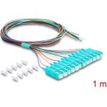 Delock LWL Pigtail Fanout Kabel 12 x SC-UPC Simplex Stecker zu 12 x offenes Kabelende 1 m (91048)