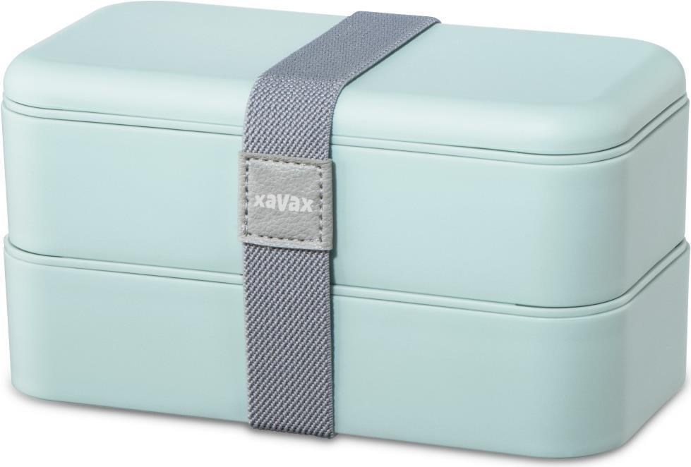 Hama Bentobox 2 stapelbare Lunchboxen, 500 ml je Kammer, pastellblau (00181595)