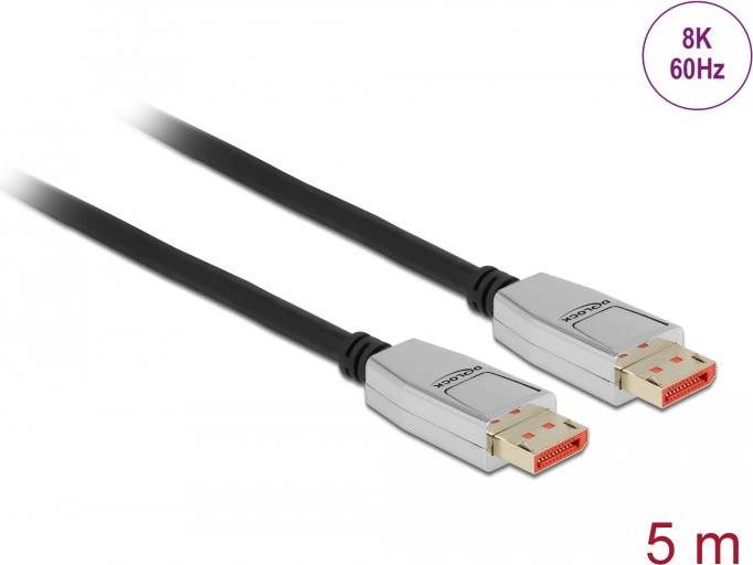 Delock - DisplayPort-Kabel - DisplayPort (M) bis DisplayPort (M) - DisplayPort 1,4 - 5,0m - unterstützt 8K UHD (7680 x 4320) - Schwarz (87043)