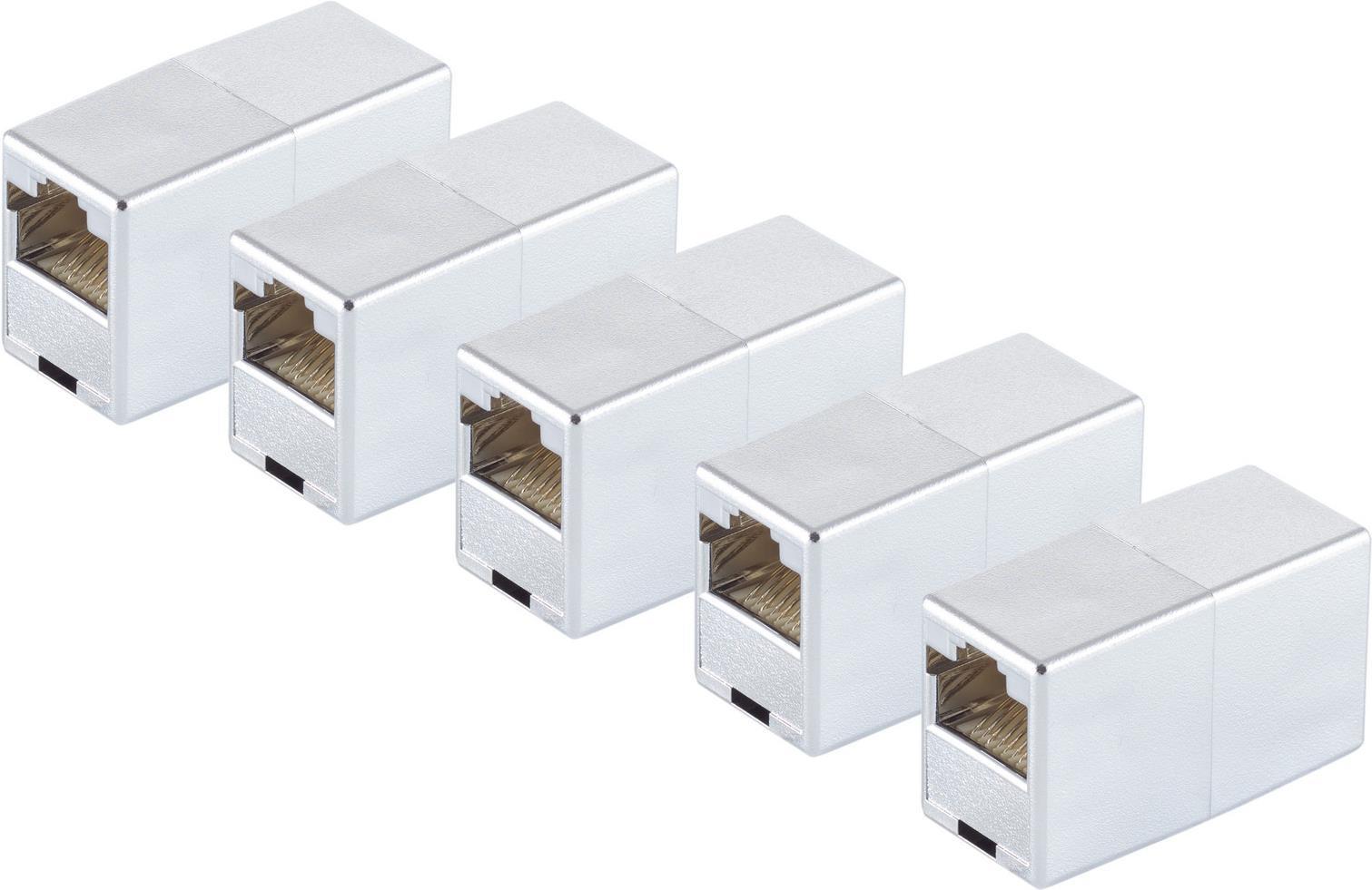 S/CONN maximum connectivity Adapter Modular Patch Verbinder-cat. 5 Kabelverbinder RJ45 -metallisiert-geschirmt SET 5 Stück (71220-8M-SET5)