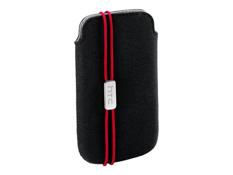 HTC Slip Pouch PO S800 Echtleder-Beuteltasche Schwarz, Rot