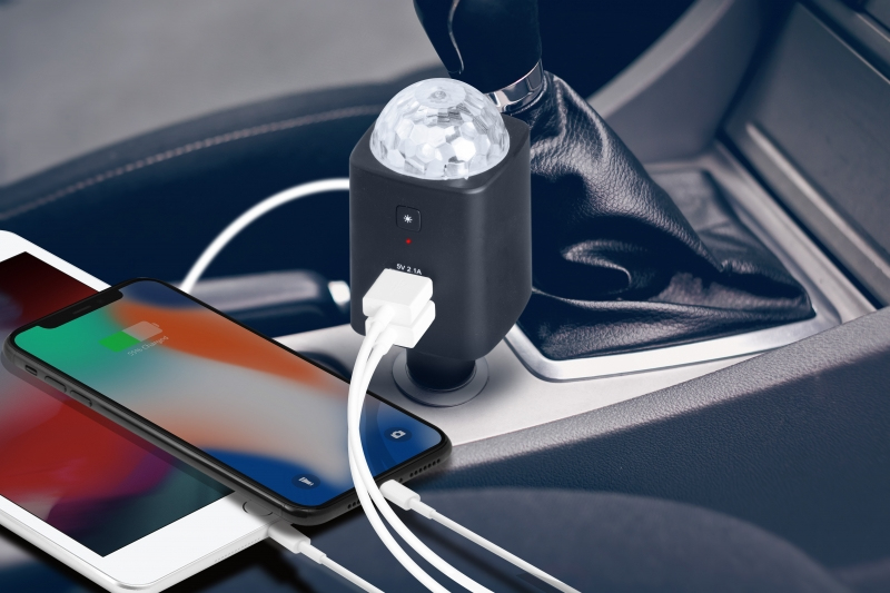 Technaxx TX-159 Kfz-Ladegerät USB-C 2 Ports 2.1 A Schnellladung Schwarz