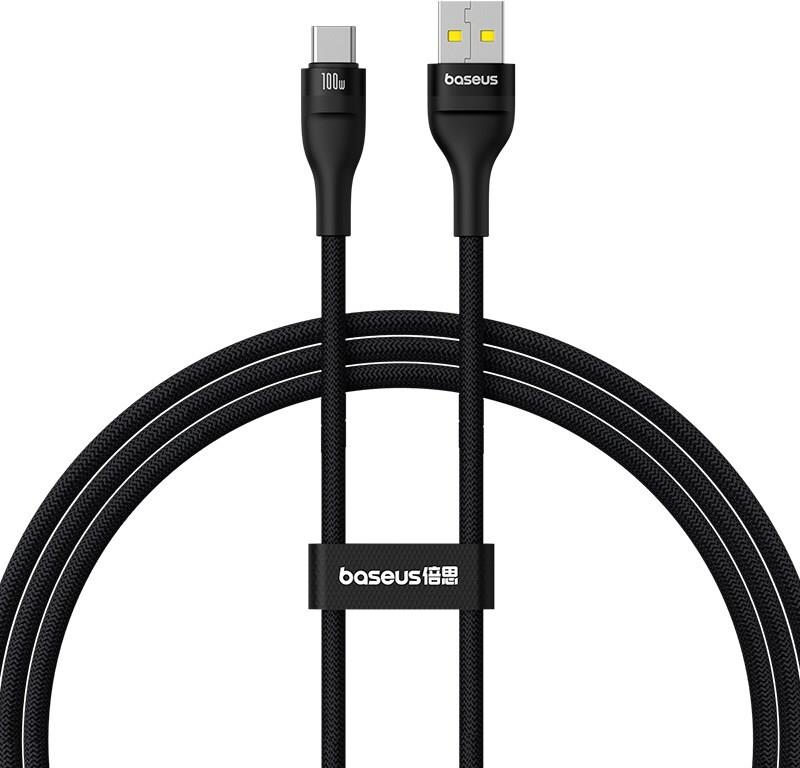 Baseus Flash 2 USB A auf USB C Schnellladekabel 1 m 100 W Schwarz (P10311804111-00)