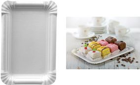 PAPSTAR Papp-Teller "pure", eckig, 240 x 330 mm, weiß aus 100% Frischfaserkarton, lebensmittelecht, kompostierbar - 1 Stück (11100)