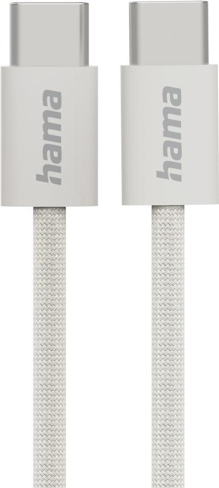 Hama Ladekabel Fabric, USB-C - USB-C, 1m, Nylon, Beige (00201728)
