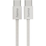 Hama Ladekabel Fabric, USB-C - USB-C, 1m, Nylon, Beige (00201728)