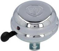 FISCHER Fahrradlenker-Klingel Chrom, silber Glockengehäuse mit 80 mm Durchmesser, mit Halterung, - 1 Stück (85798)