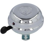 FISCHER Fahrradlenker-Klingel Chrom, silber Glockengehäuse mit 80 mm Durchmesser, mit Halterung, - 1 Stück (85798)