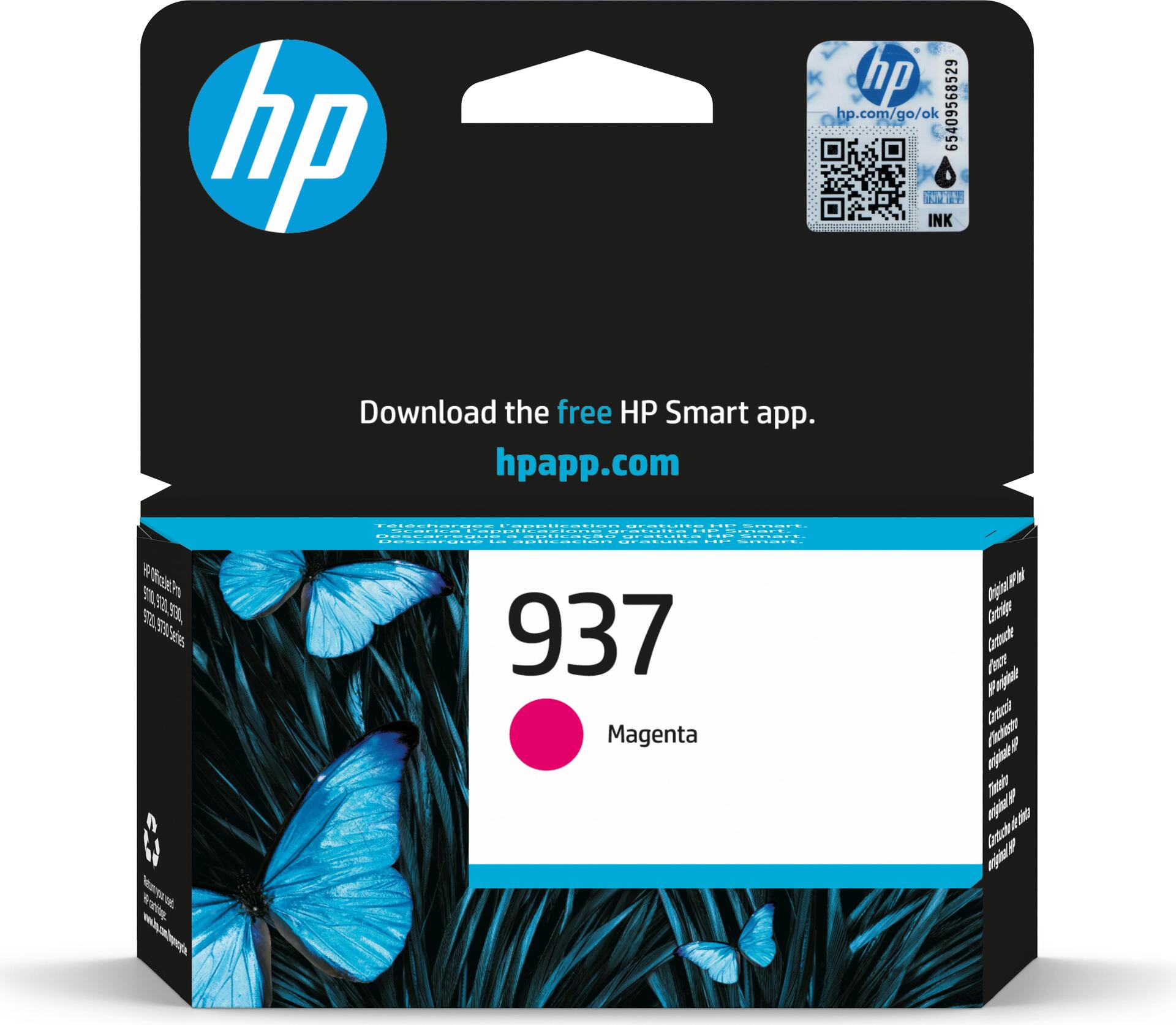 HP 937 Magenta Original Ink Cartridge (4S6W3NE#301)