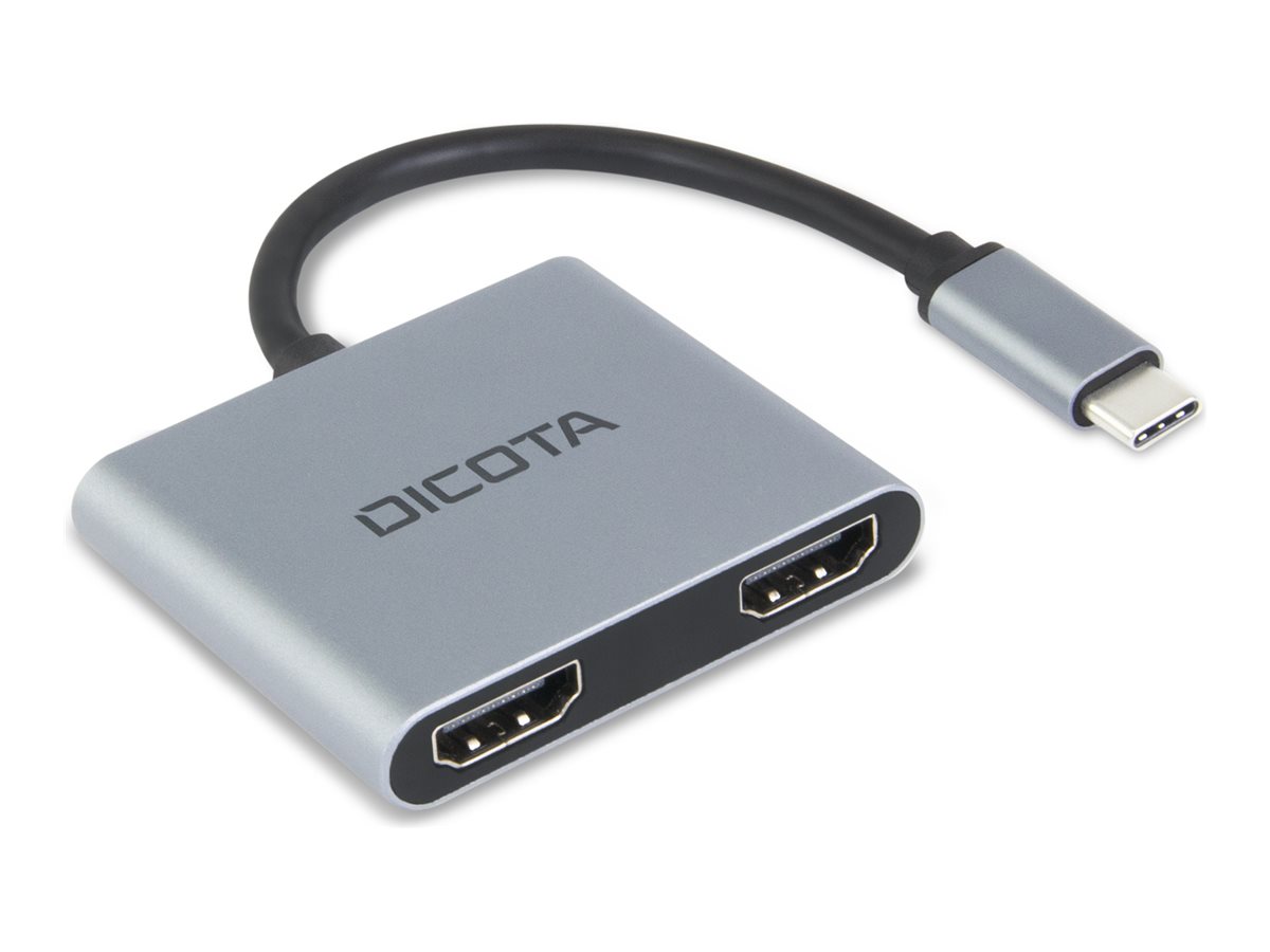 DICOTA 4-in-1 Dockingstation USB-C 2x HDMI 100W Silber
