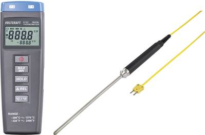VOLTCRAFT K102 + TP 208 Temperatur-Messgerät -200 bis +1370 °C Fühler-Typ K