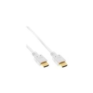 InLine HDMI Kabel,High Speed Ethernet,St/St,weiß/gold 1m (17501W)