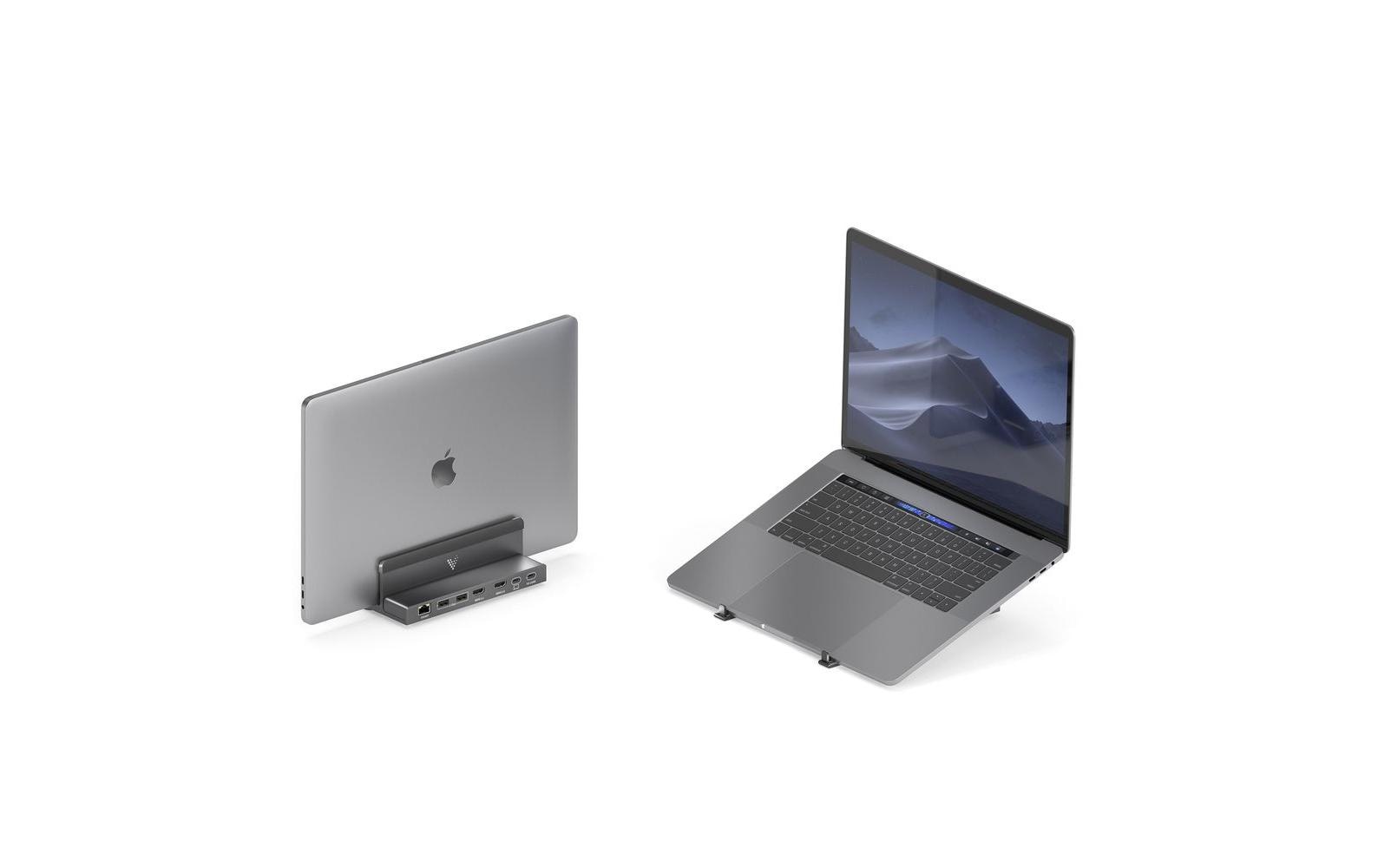 PureLink Vuelogic VL-DS100 USB-C Dockingstation mit Laptop-Ständer 100 W 8K Schwarz, Grau