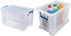Fellowes Aufbewahrungsbox ProStore, 26 Liter, transparent transparent klar, aus stoßfestem, recycelbarem PP, mit - 1 Stück (7730701)