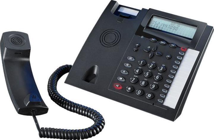 AGFEO T 18 schwarz analoges Tischtelefon (6101179) (geöffnet)