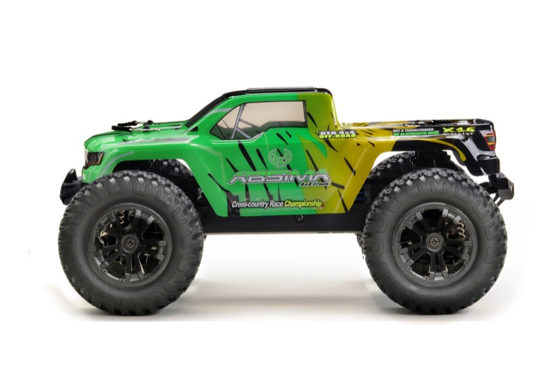 Absima MINI AMT 1:16 Brushed Elektro Monstertruck 4WD RtR Schwarz Gelb Grün