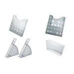 helit Wandhalter für Prospekthalter, grau-transparent zur Wandanbringung eines oder mehrerer Prospekthalter (H6103008)