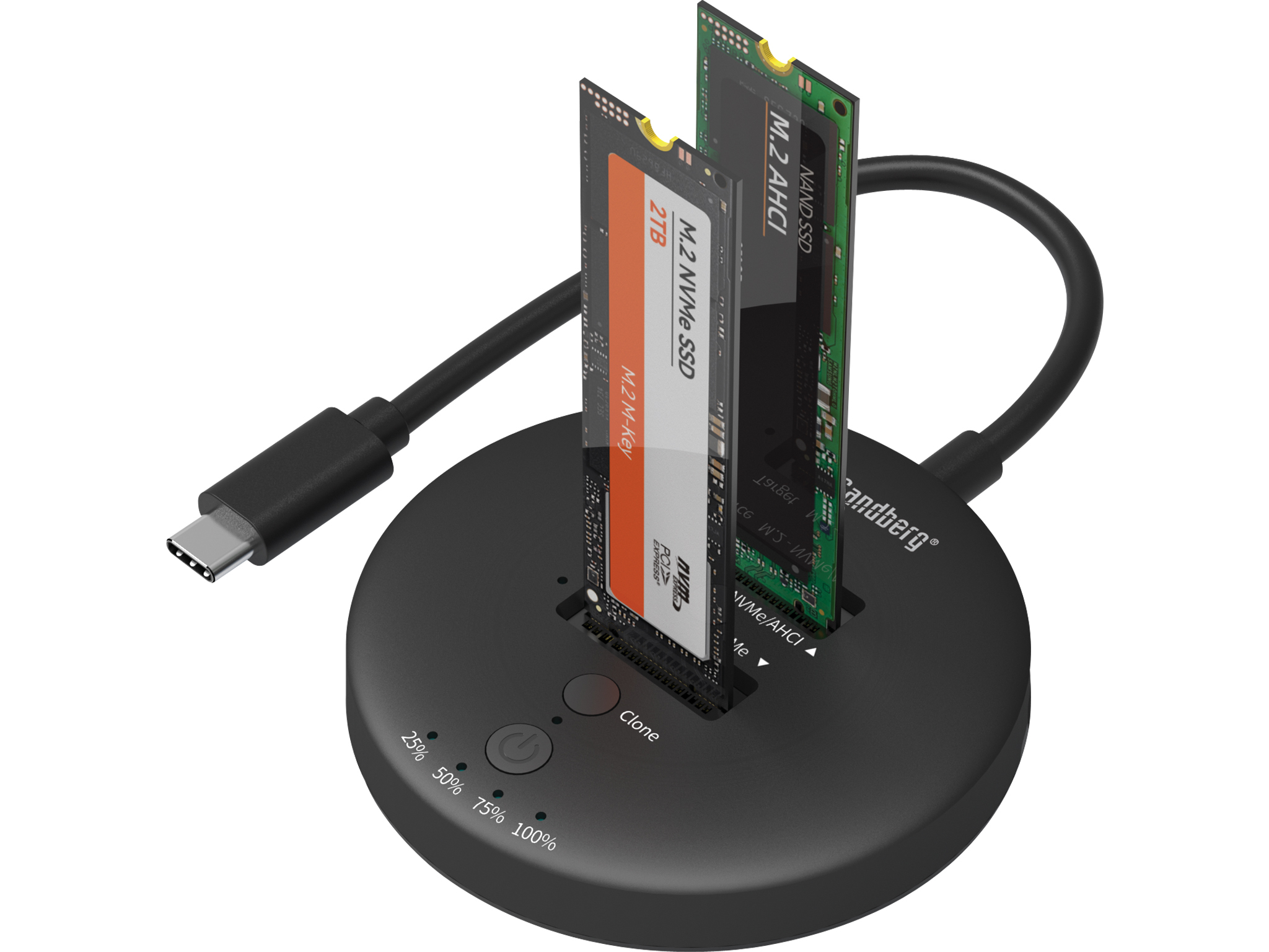 Sandberg SSD-Dockingstation 2x M.2 NVMe USB-C 3.2 Gen 2 Schwarz