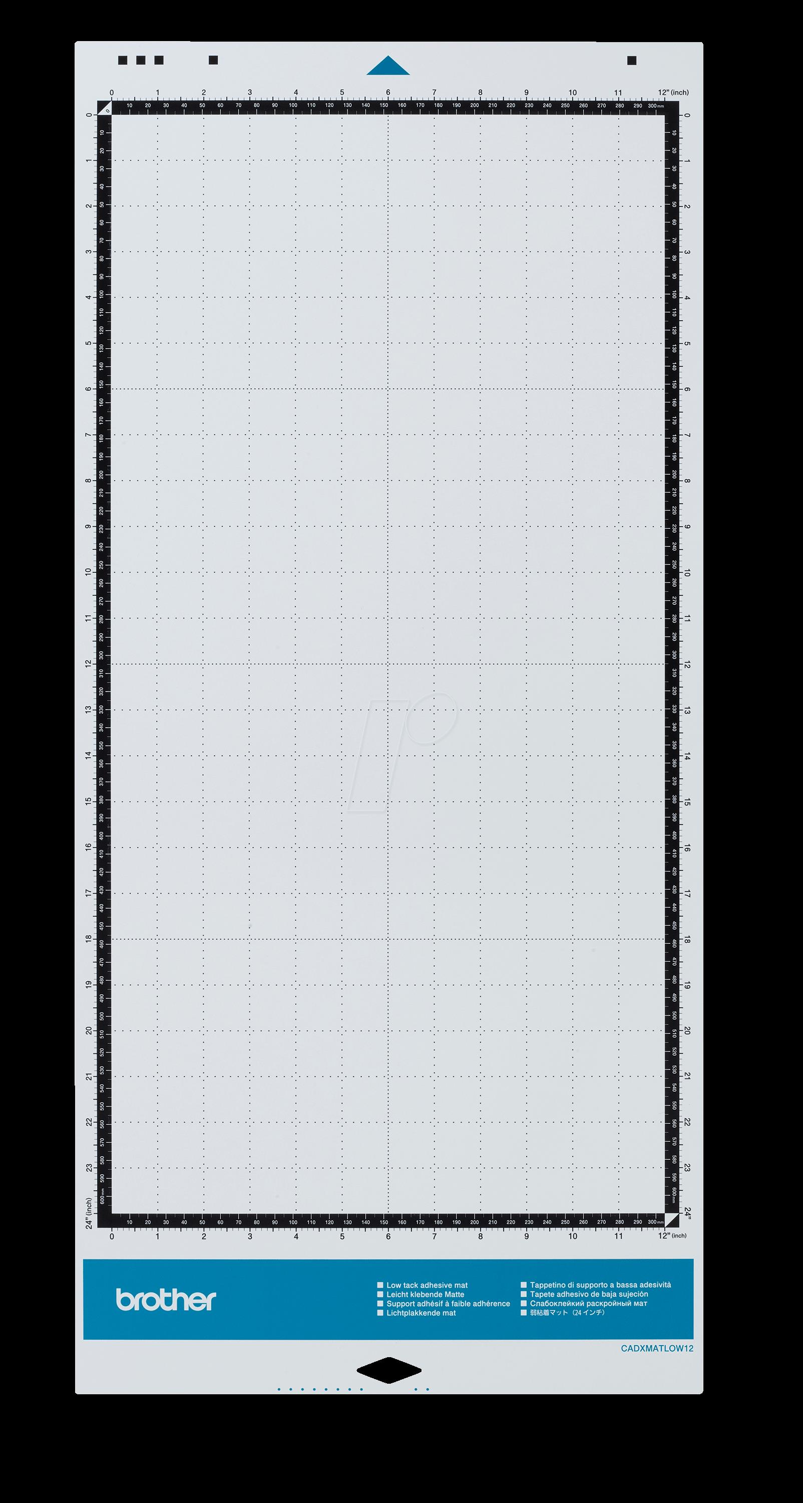 Brother CADXMATLOW24 Schneidematte für Schneideplotter leicht klebend 305 x 610 mm (12 x 61,00cm (24") ) für 0,1 - 0,3 mm dickes Material (CADXMATLOW24)