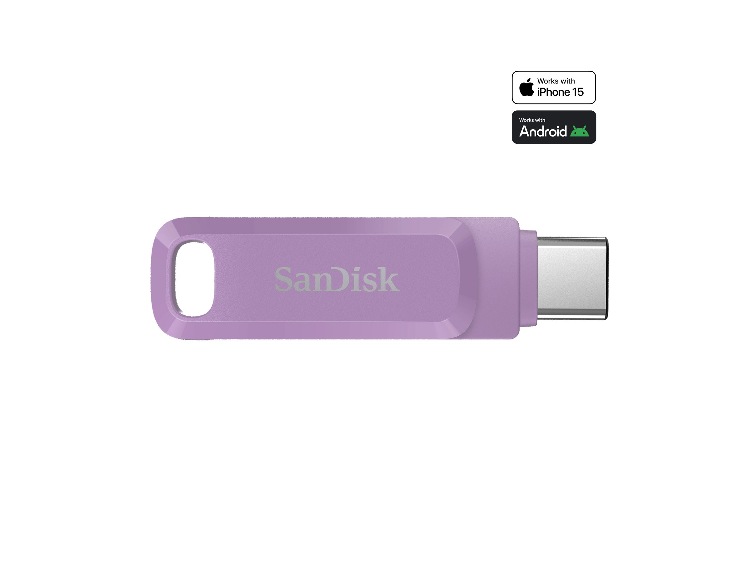 SanDisk Ultra Dual Drive Go USB-Stick 128 GB USB Type-A / USB Type-C 3.2 Gen 1 Lavendel