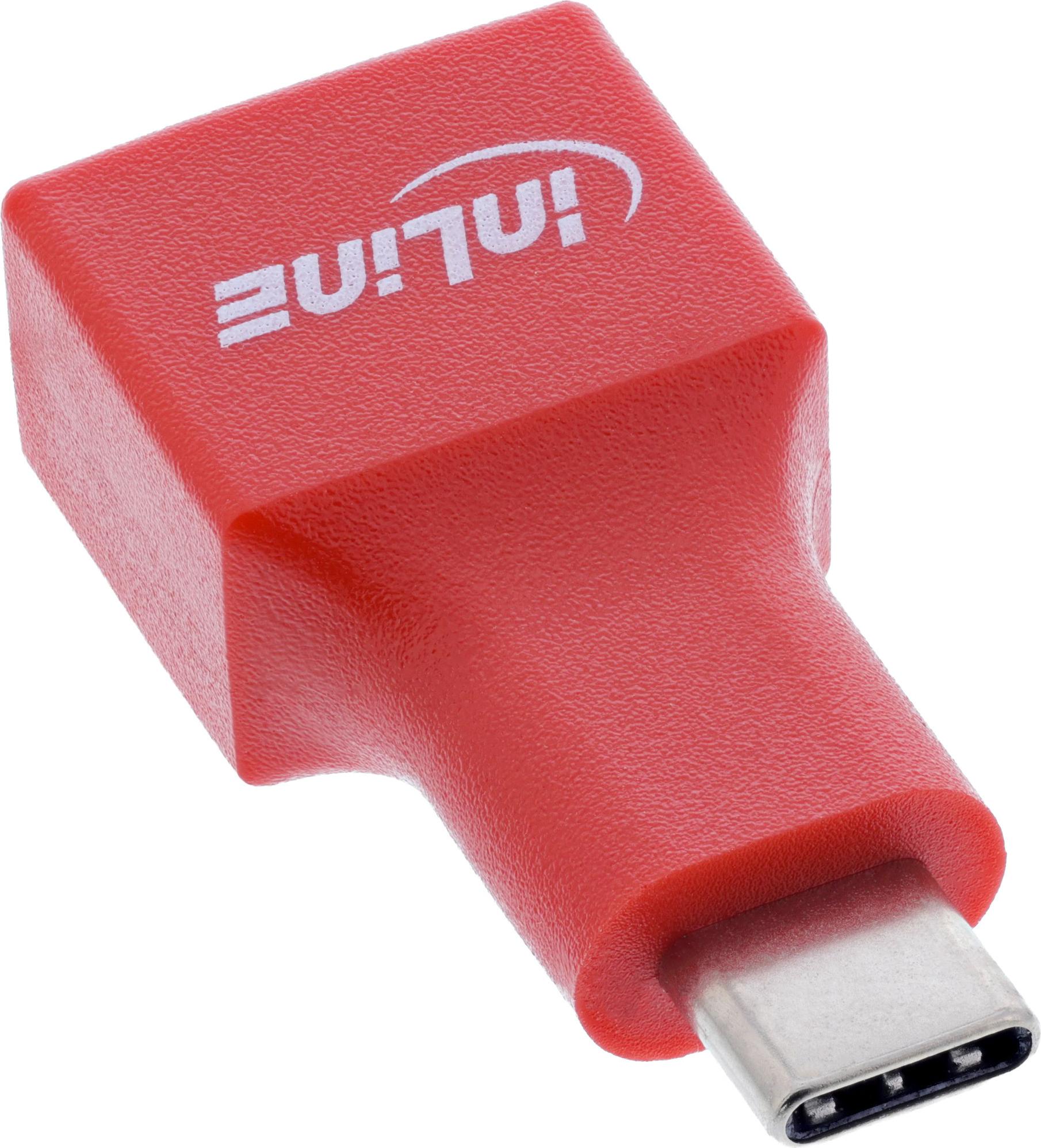 InLine USB-Datenblocker Adapter USB-C Stecker an USB-A Buchse 5 V 1.5 A (31651)