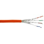 InLine VerlegekabelCat.7a Rohkabel S/FTP PiMF 4x2x0.58 AWG23 1200MHz B2ca halogenfrei orange (71050I)